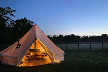 Bell tent at night