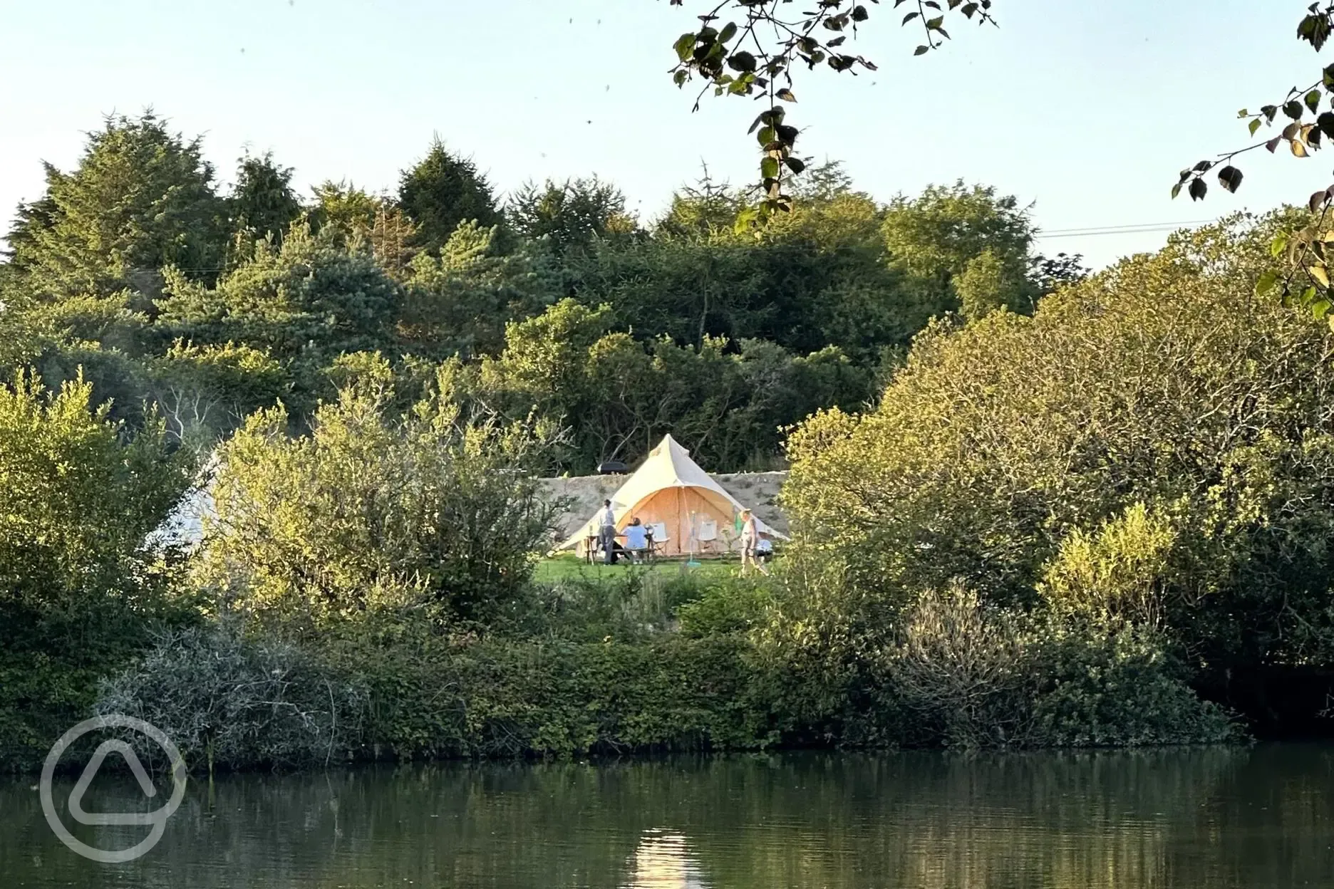 Furnished bell tent by the lake