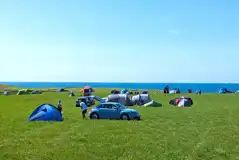 Non electric grass pitches and sea views Non electric grass pitches and sea views