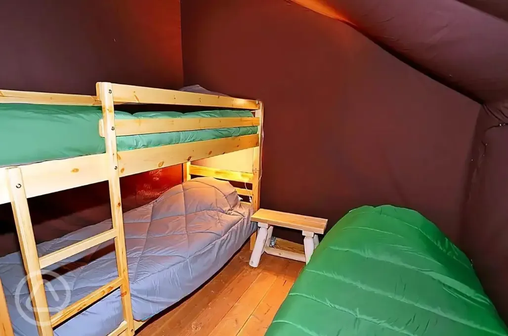 Safari tent bunk bedroom