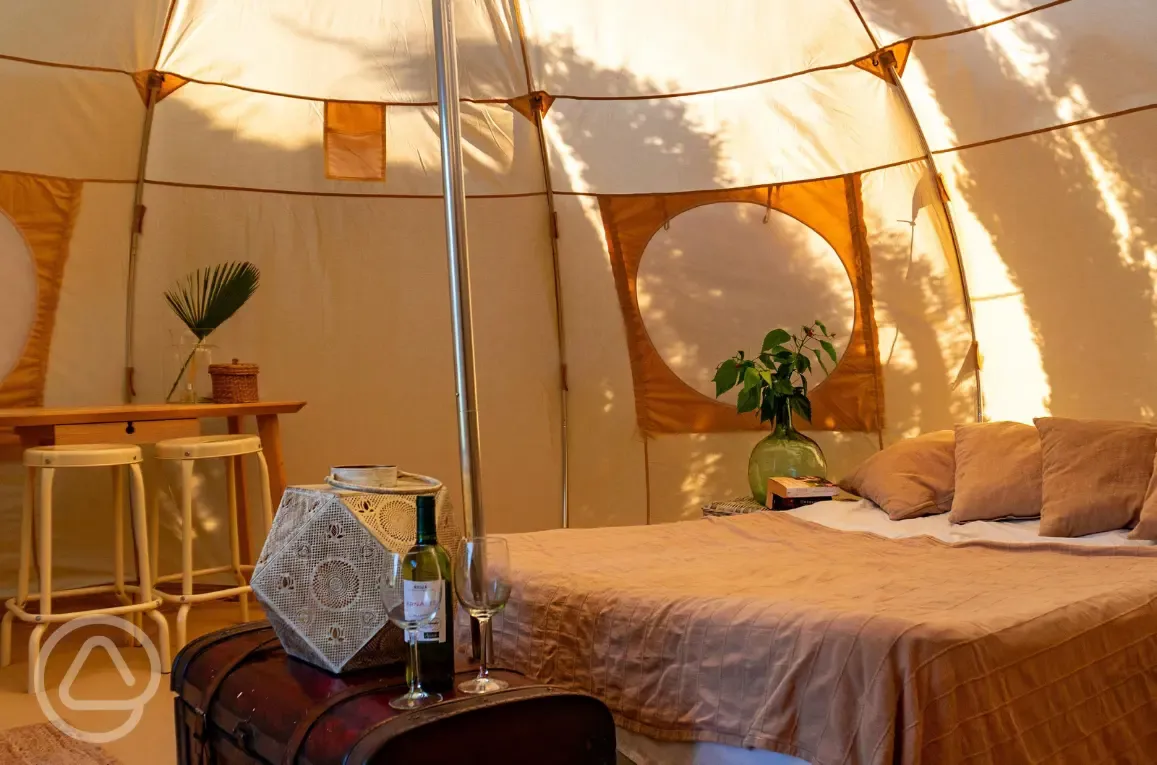 Star bell tent interior