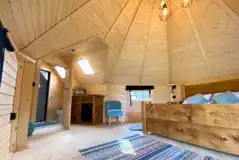 Natural glamping cabin interior Natural glamping cabin interior