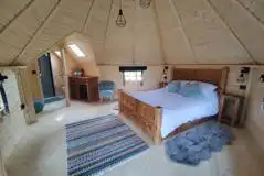 Natural glamping cabin interior Natural glamping cabin interior