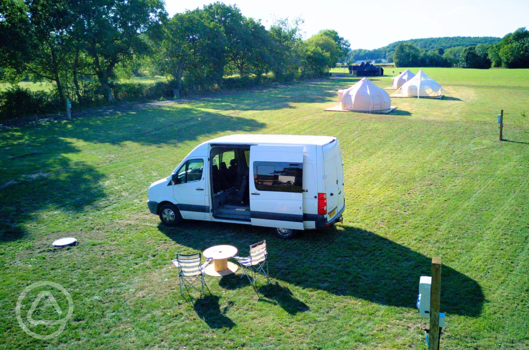 Fully serviced grass pitches