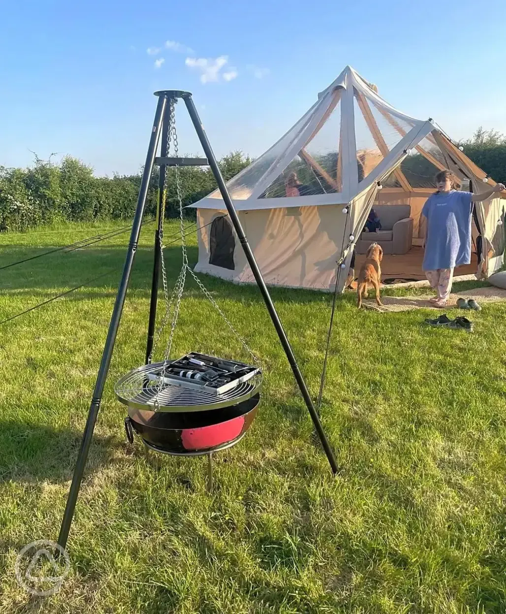 Bell tent and BBQ/fire pit