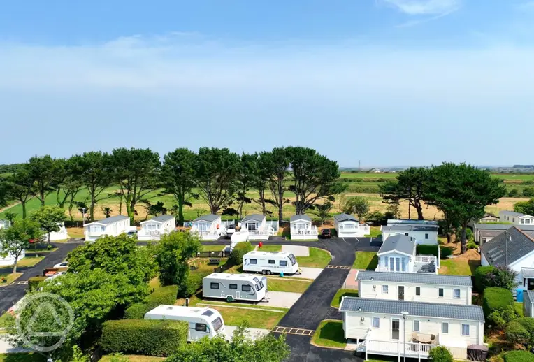 Aerial of St Agnes Holiday Park in Truro