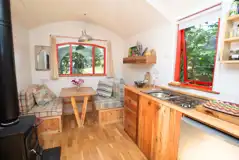 Shepherd's hut interior