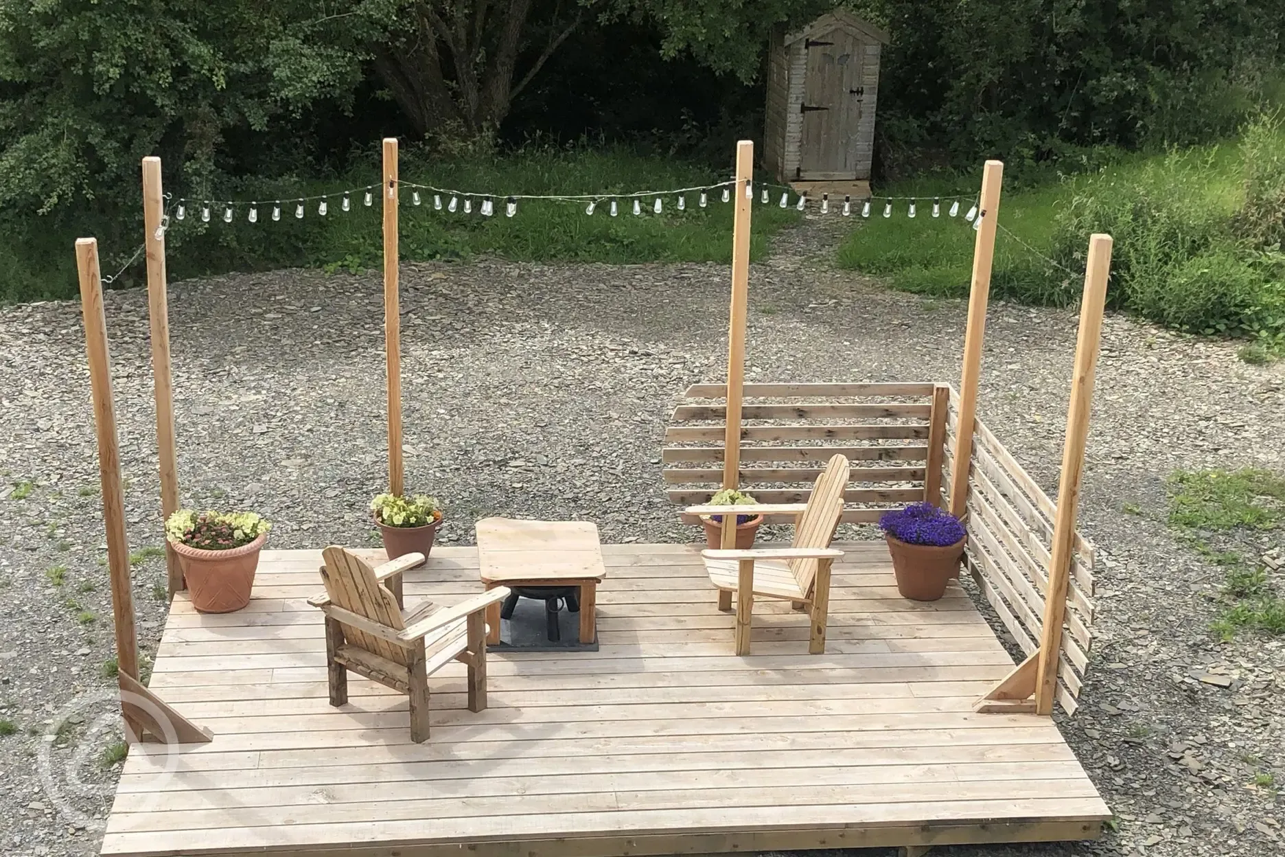 Premium campervan pitch decking area