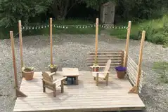 Premium campervan pitch decking area Premium campervan pitch decking area