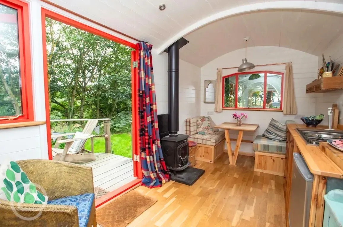 Shepherd's hut interior