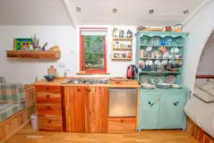 Shepherd's hut kitchen