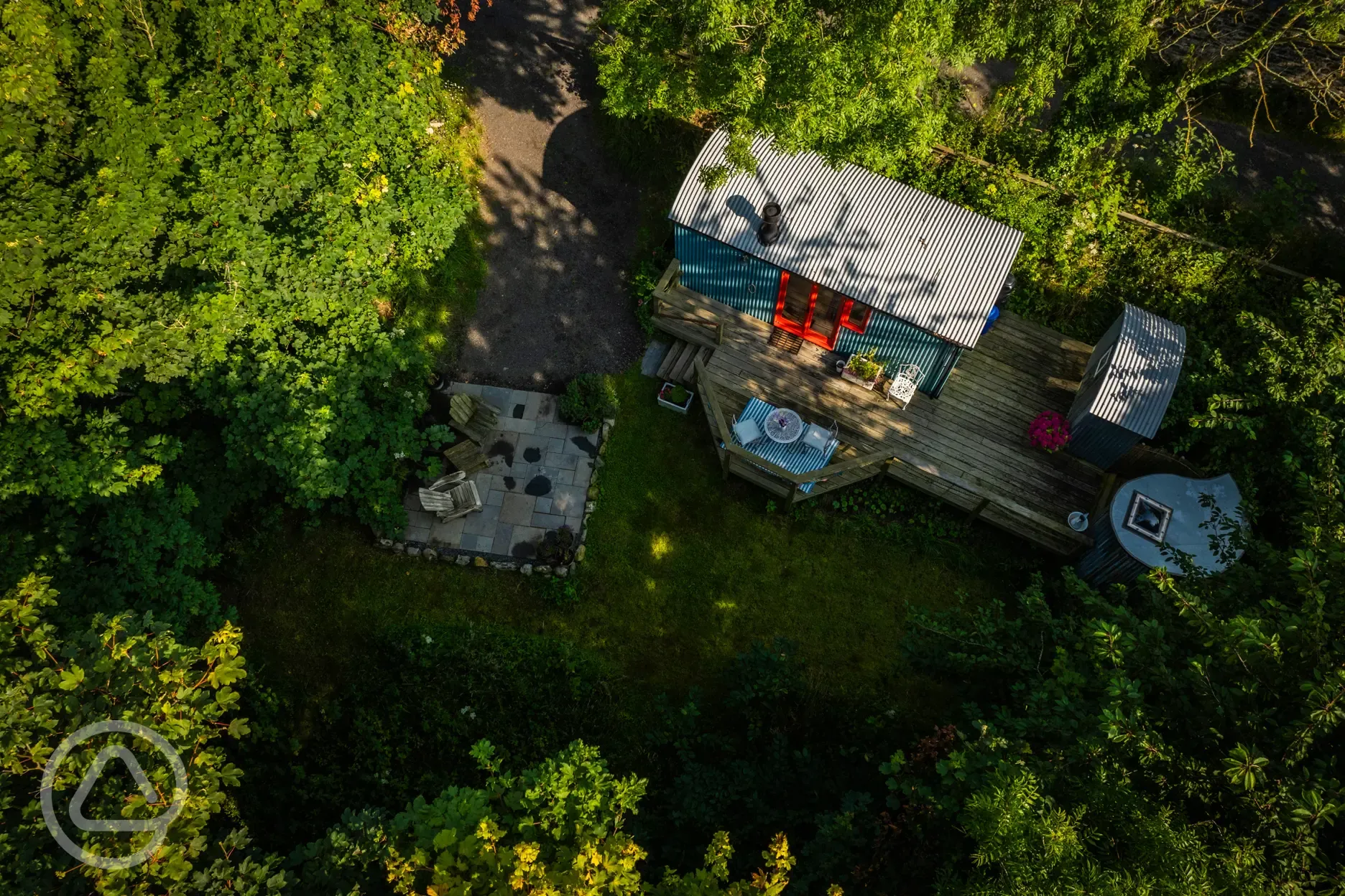 Aerial view of the shepherd's hut