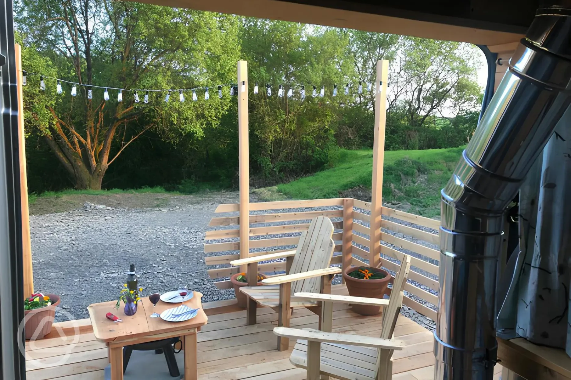 Premium campervan pitch decking area