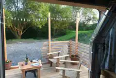 Premium campervan pitch decking area Premium campervan pitch decking area