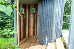 Shepherd's hut private spiral shower