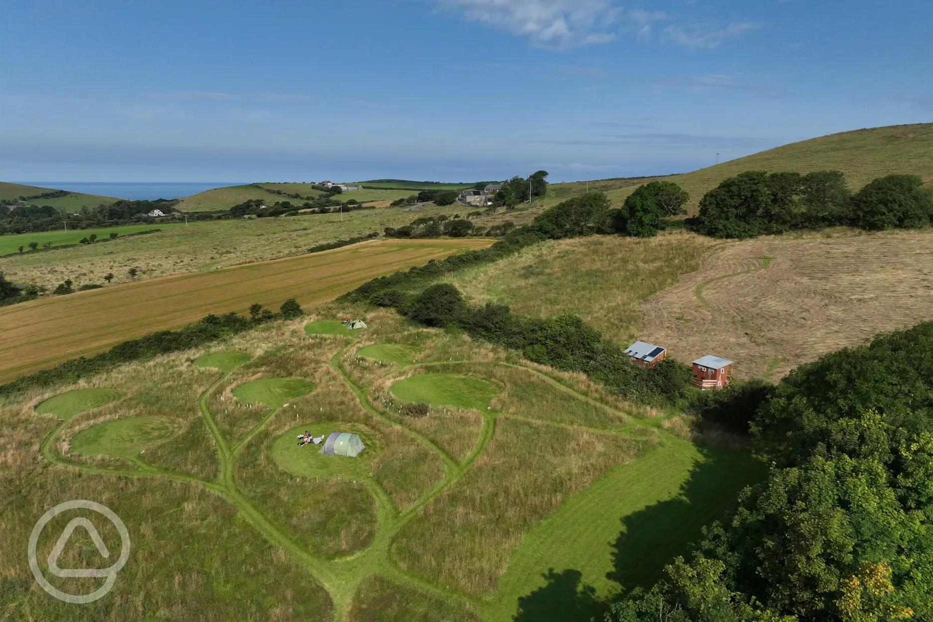 Aerial view of the campsite