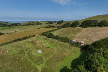 Aerial view of the campsite