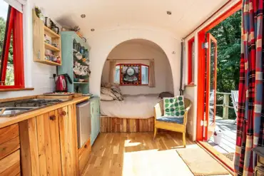 Shepherd's hut interior