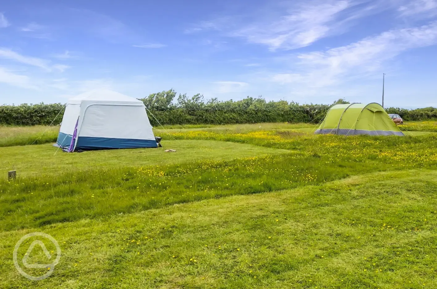 Non electric grass tent pitches