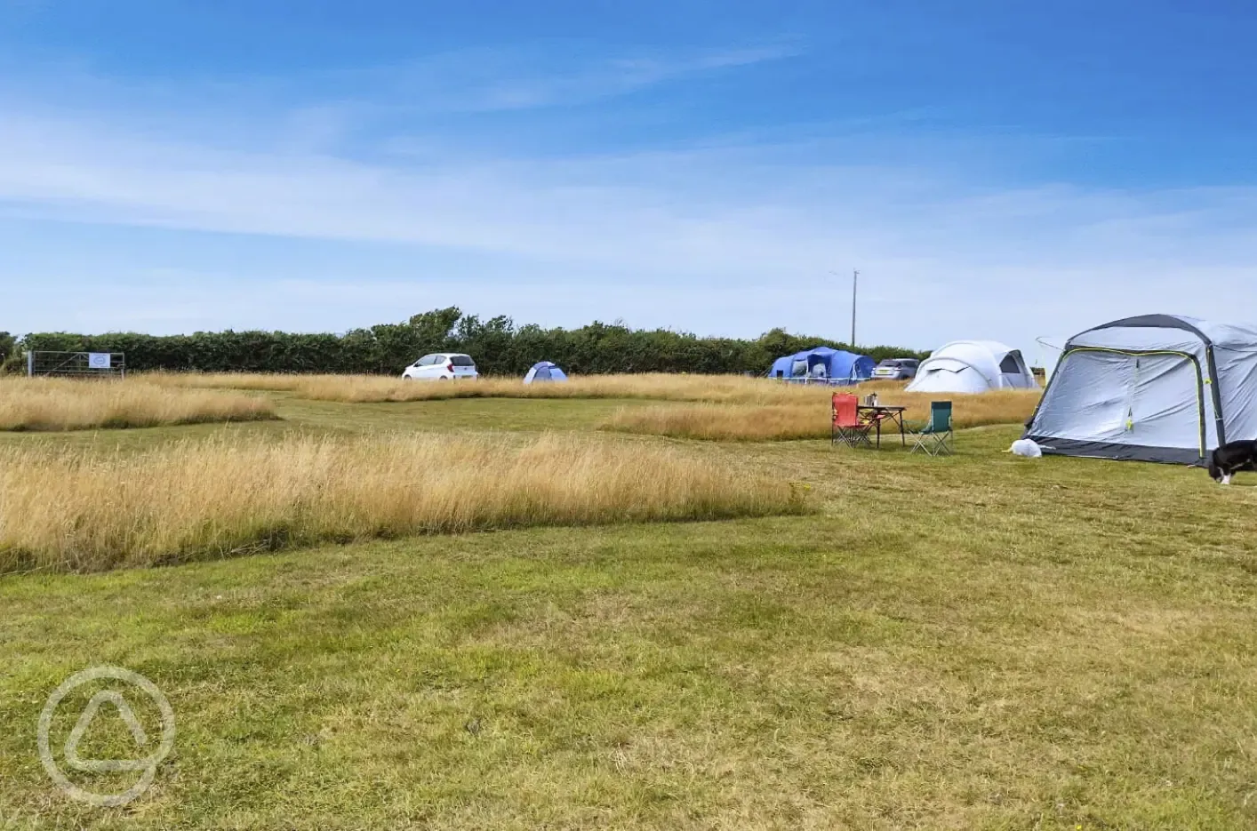 Non electric grass tent pitches