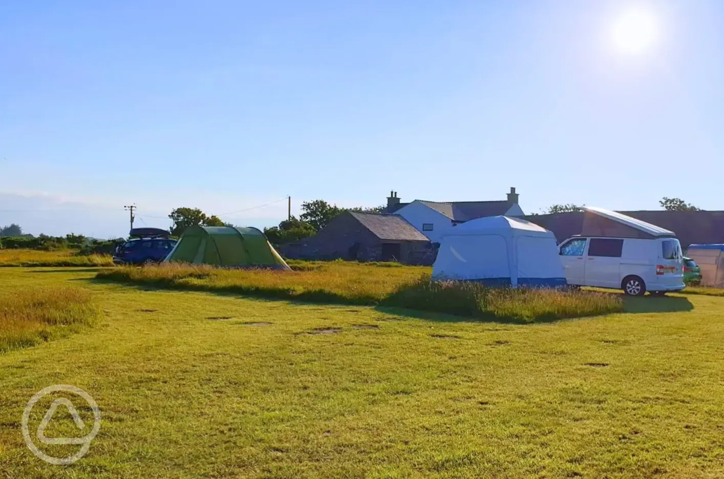 Non electric grass tent pitches