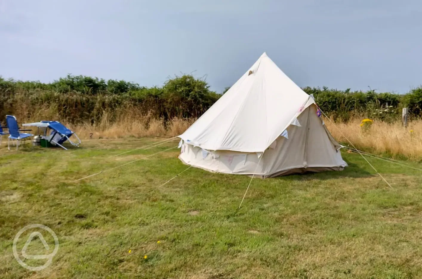 Non electric grass tent pitches