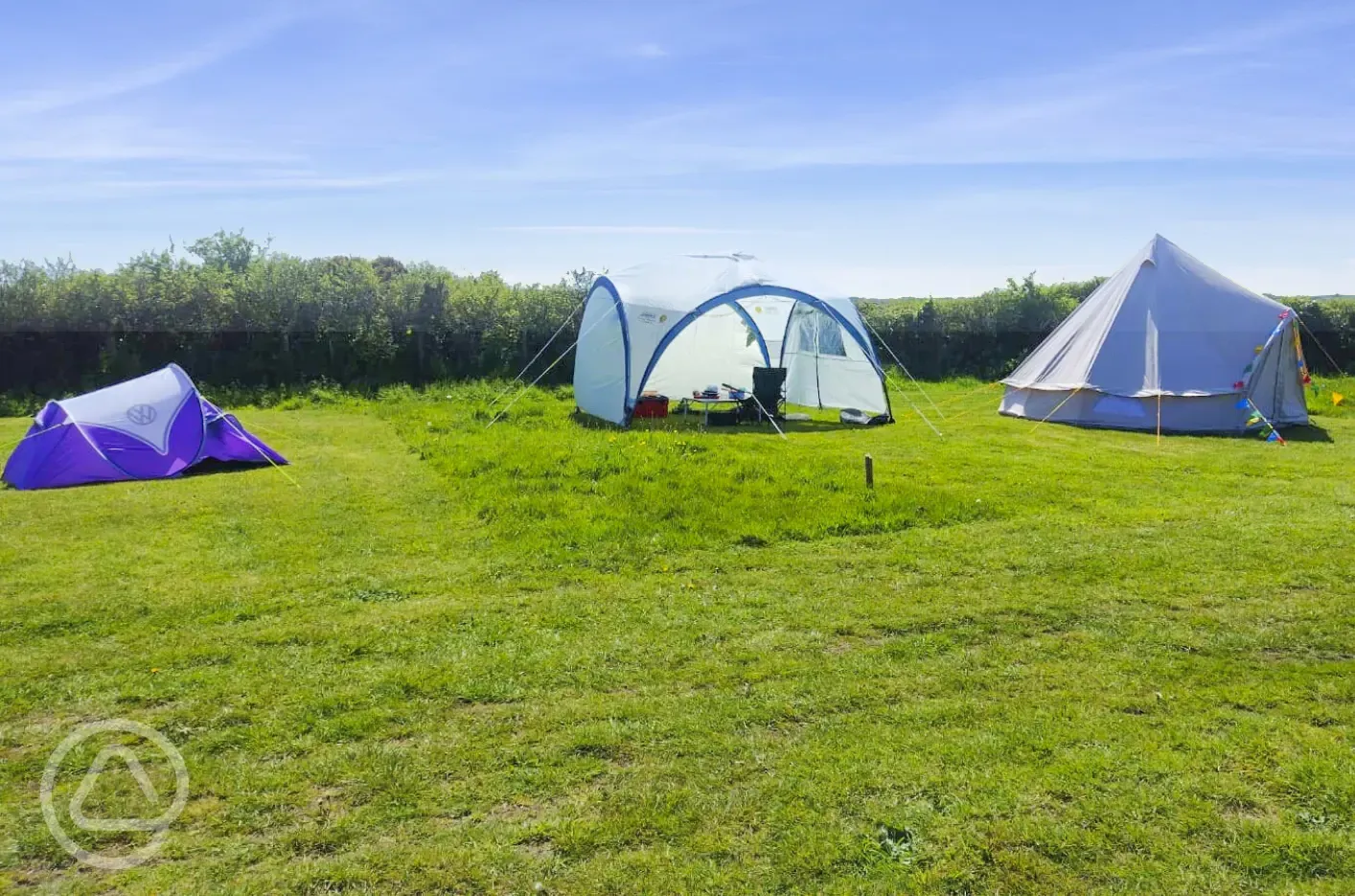 Non electric grass tent pitches