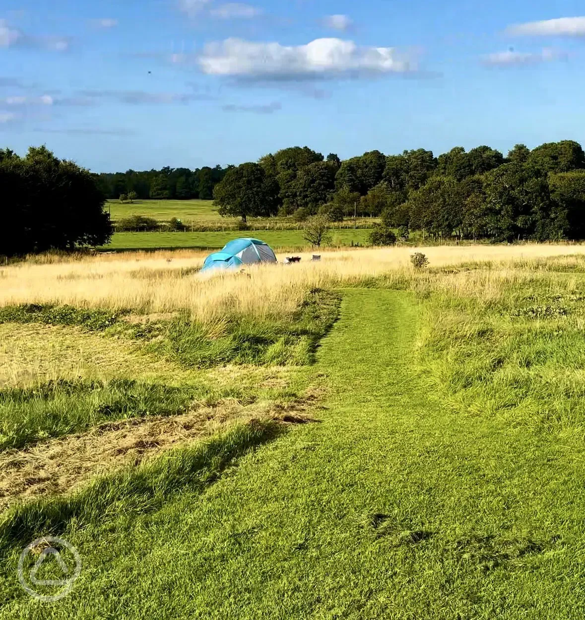 Non electric grass tent pitches