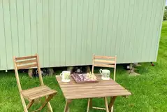 Jean shepherd's hut outdoor seating Jean shepherd's hut outdoor seating