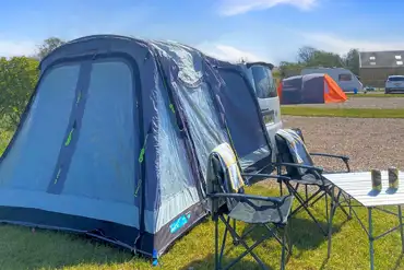 Large tent on an electric grass pitch