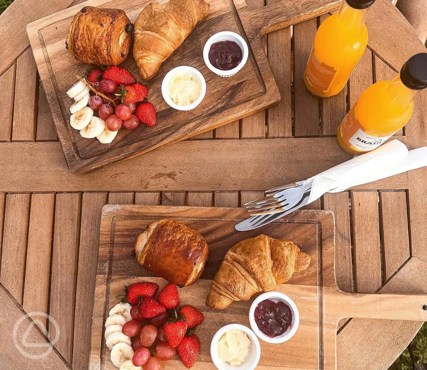 Breakfast delivered to your yurt