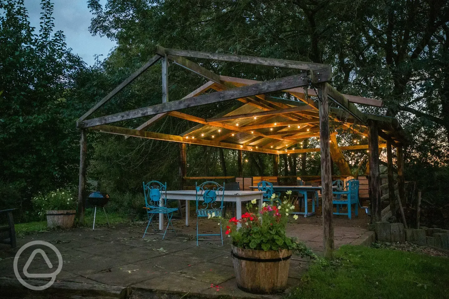 Warren Bank decking area at night