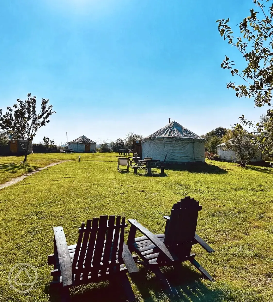 Yurts and outdoor seating