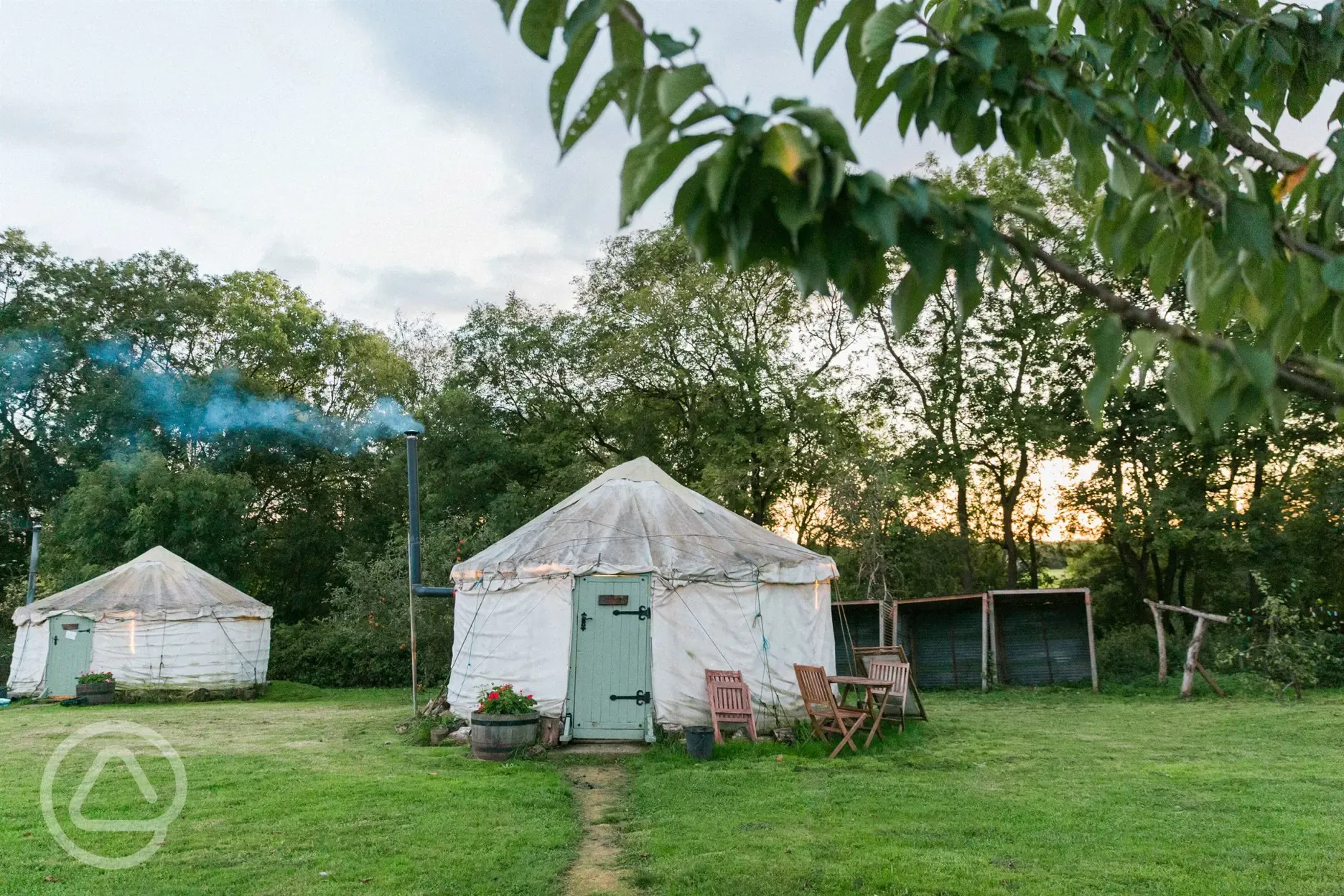 Warren Bank yurt at dusk