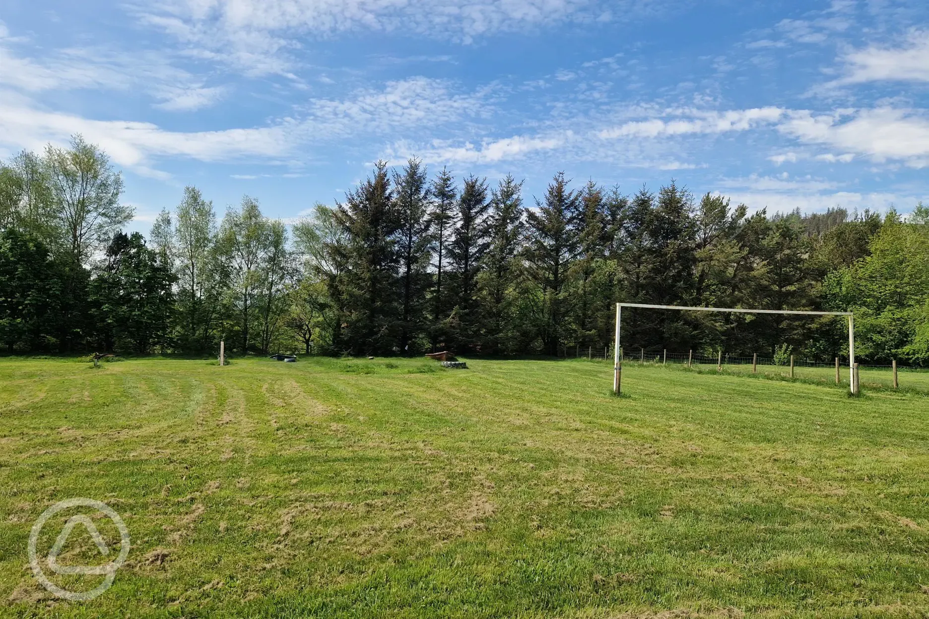 Grass area with goal posts