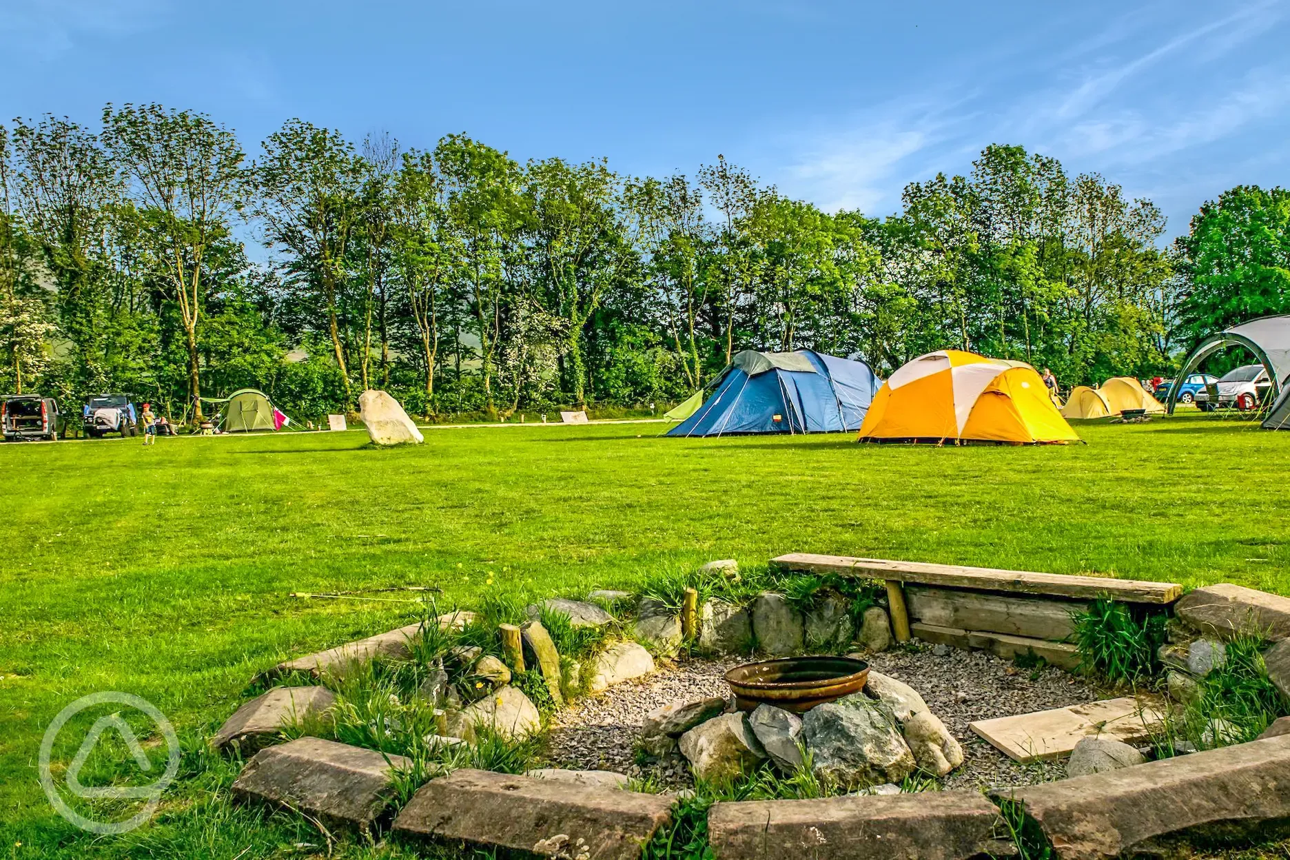 Tent only grass pitches at Kestrel Lodge Campsite