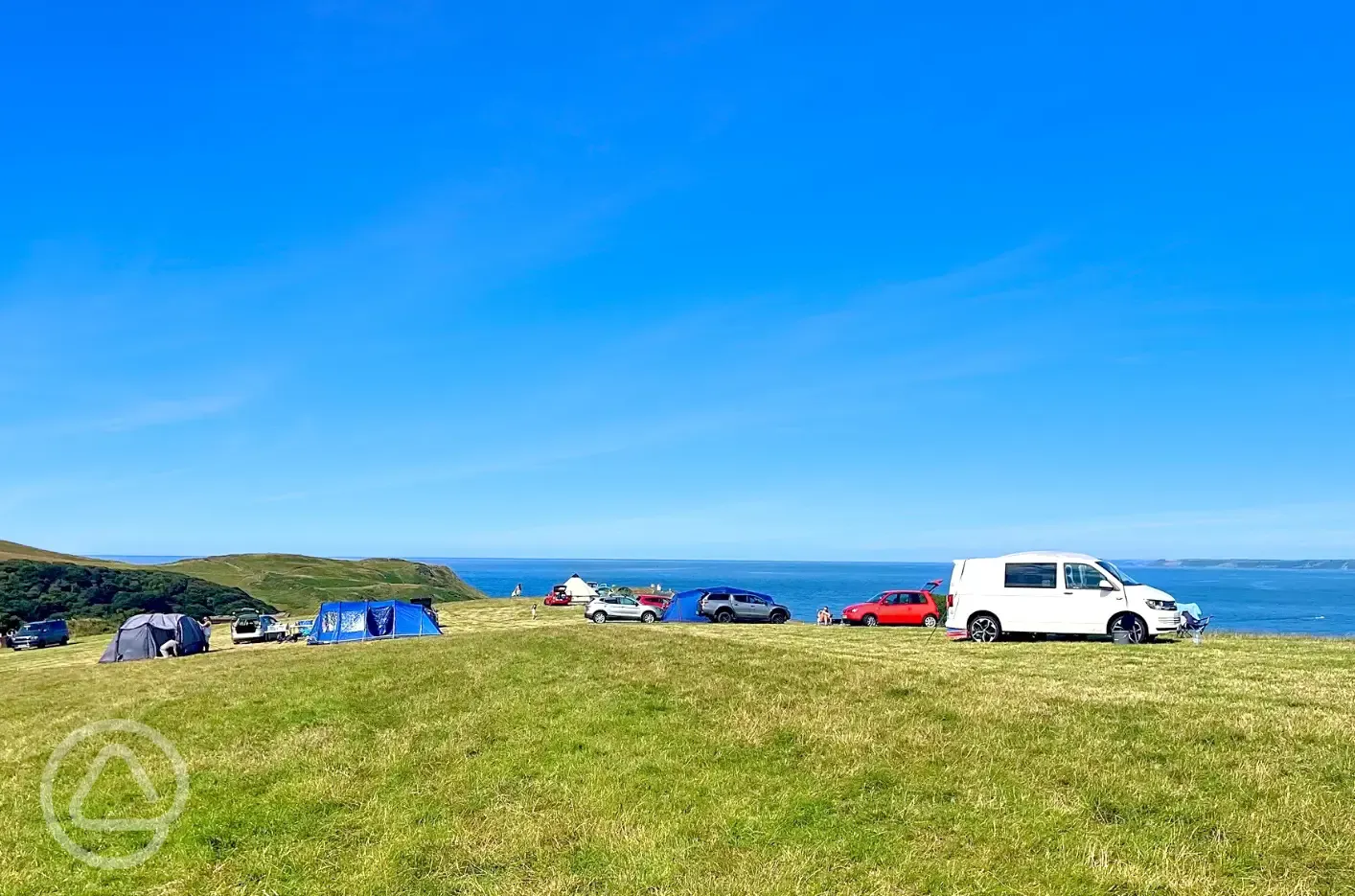 Non electric grass pitches with sea views