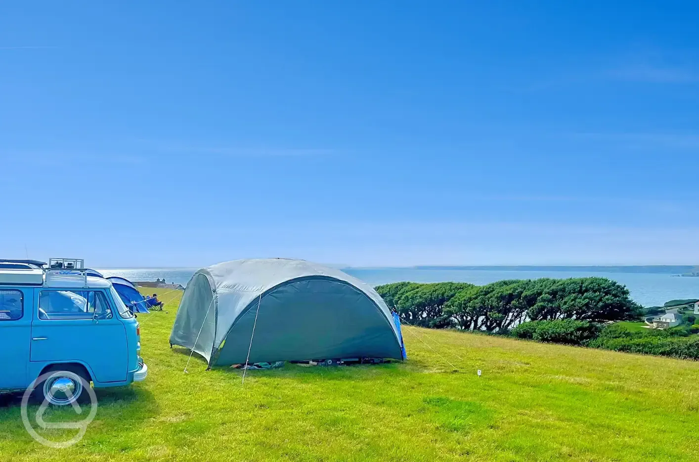 Non electric grass pitches with sea views