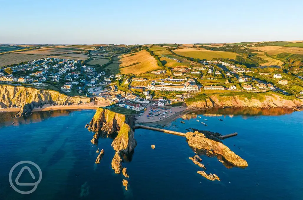 Aerial of the site and cove