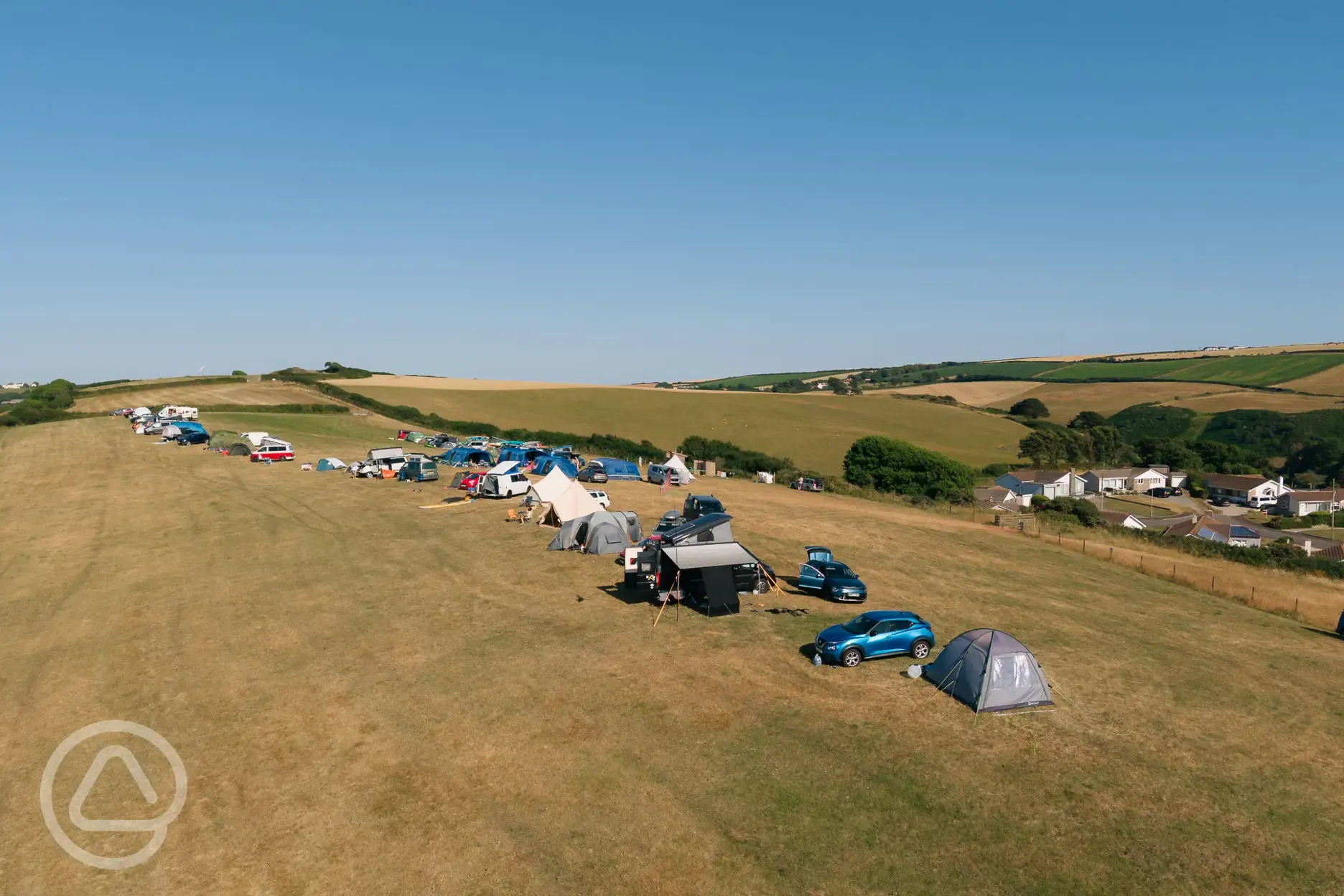 Aerial of the non electric grass pitches