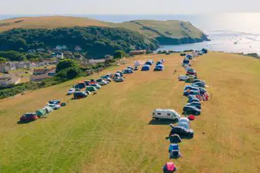 Aerial of Cove Camping with views to Hope Cove