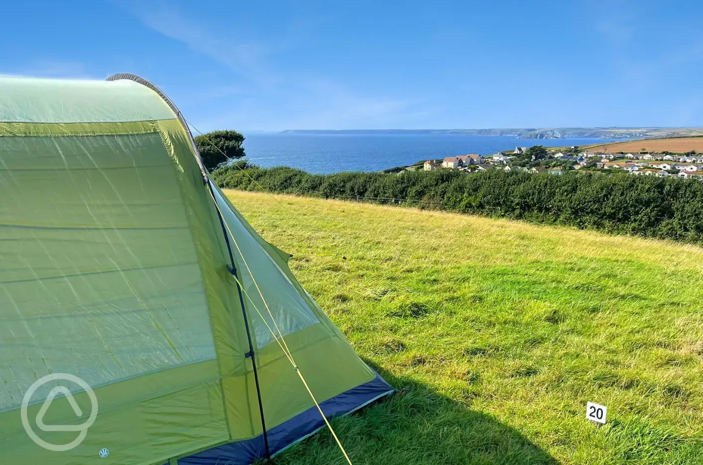Non electric grass pitches with sea views