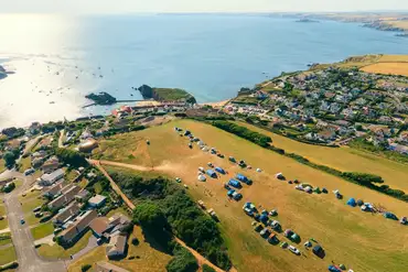 Aerial of Cove Camping with views to Hope Cove