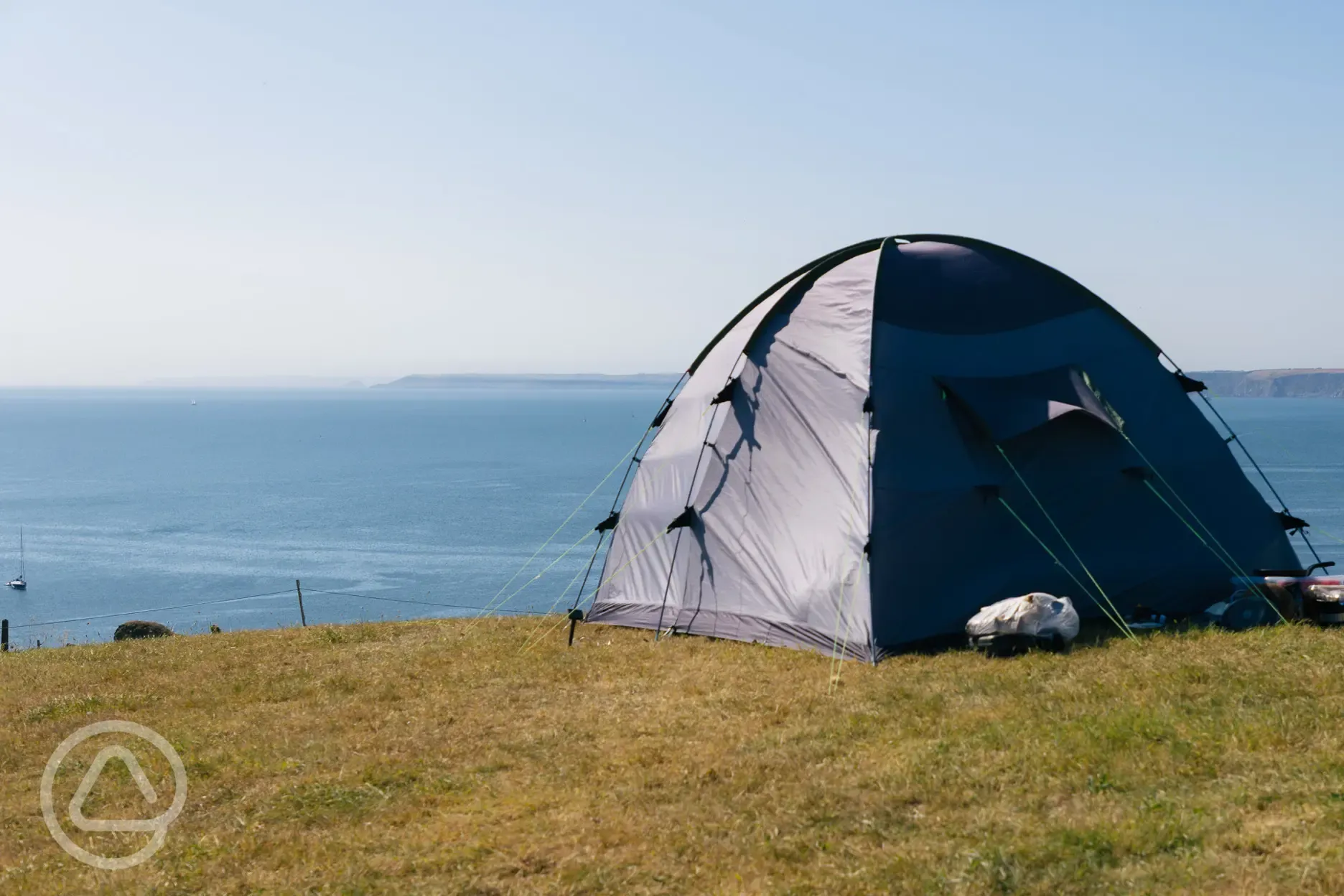 Non electric grass pitches with sea views