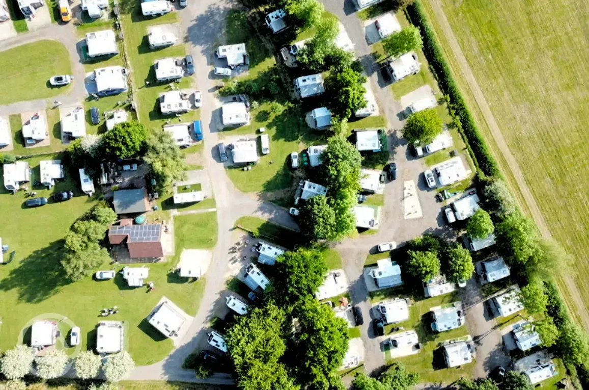 Bird's eye view of the campsite