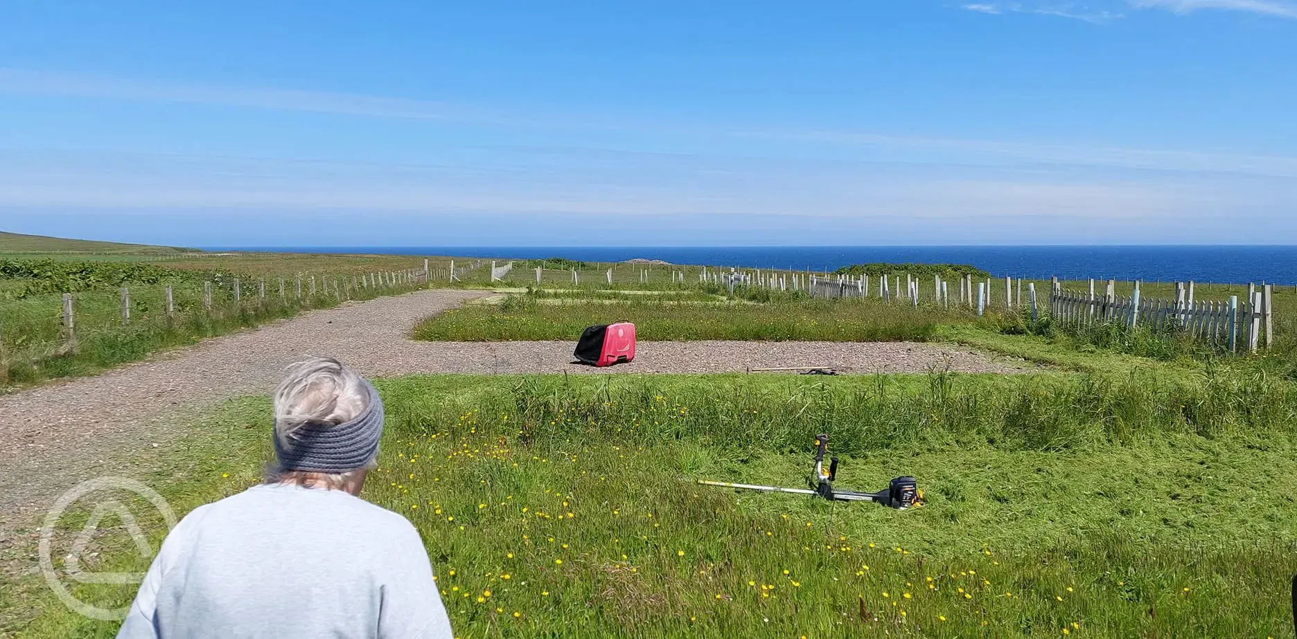 Electric hardstanding pitches with sea views