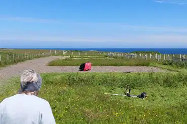 Electric hardstanding pitches with sea views