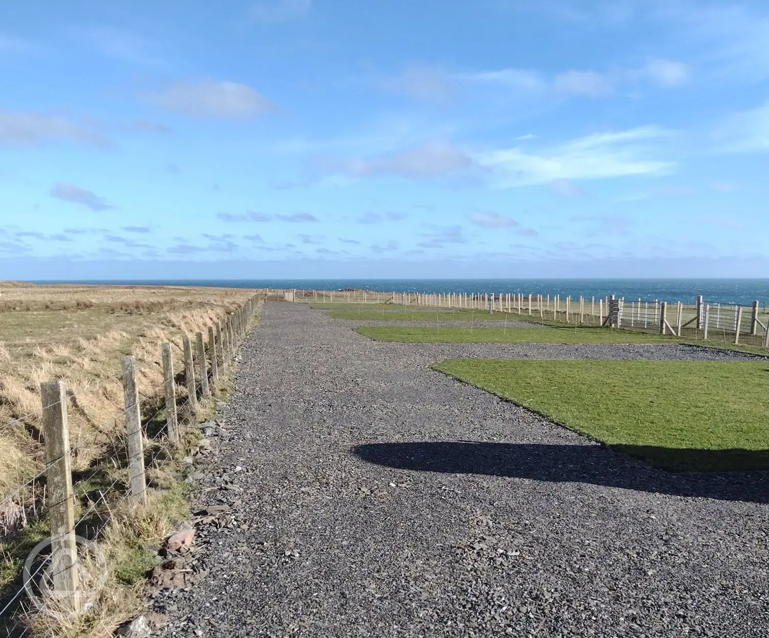 Electric hardstanding pitches with sea views