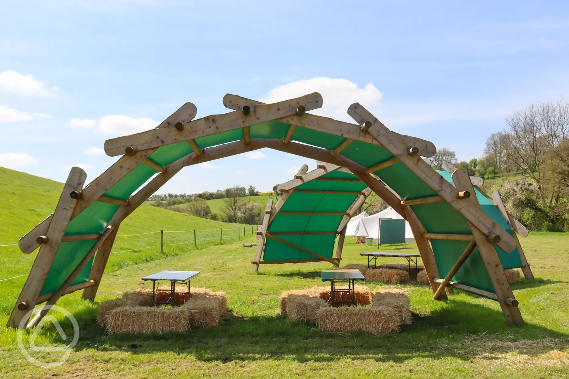 Sheltered outdoor dining