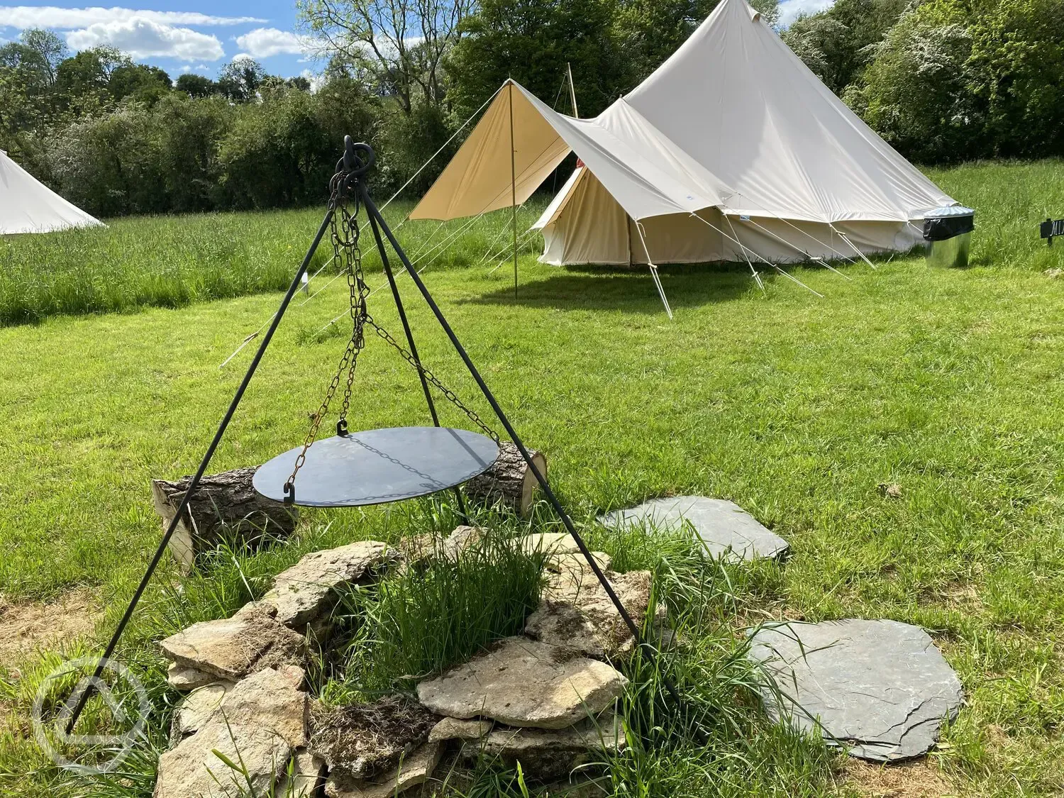 Bell tent and fire pit